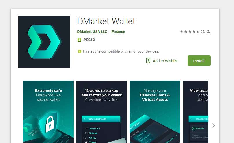 Dmarket Android novčanik