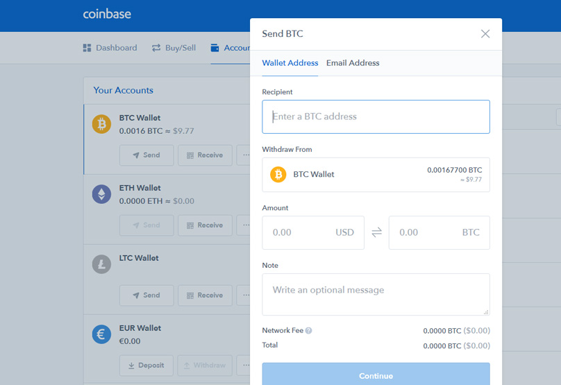 Pošlji Coinbase